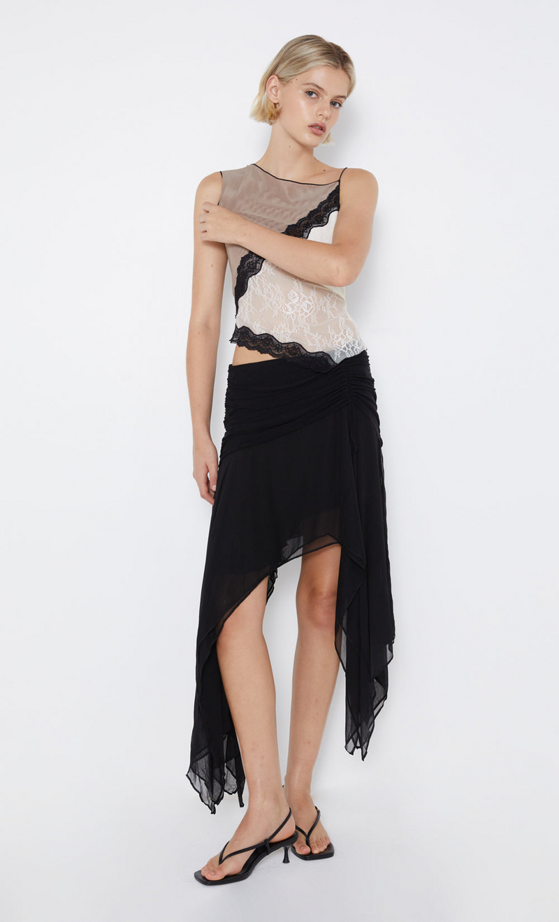 Elzette Asymmetrical Midi Skirt
