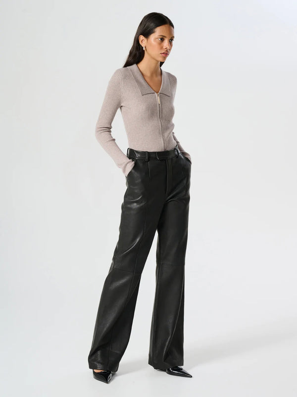 Danielle Textured Leather Pants