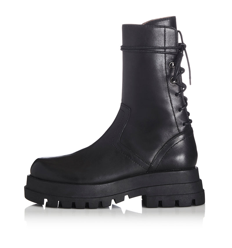 Dom Black Leather Boot