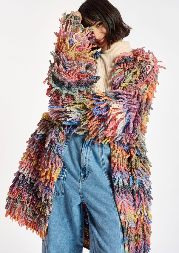 Cows Multicolor Knitted Coat